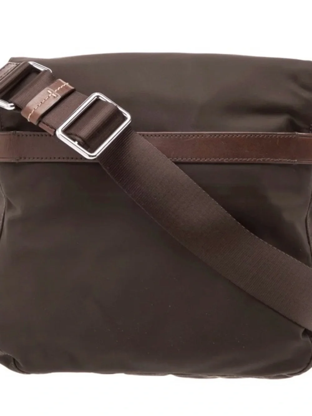 Tumi Brown Nylon Crossbody Messenger Bag with Leather Trim